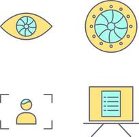 eye and optical diaphram Icon vector