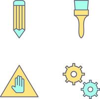 pencil and Brush Icon vector