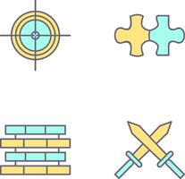 Target and Puzzle Piece Icon vector