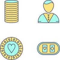 casino dealer and stack of coins Icon vector