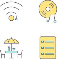 wifi sign and music cd Icon vector