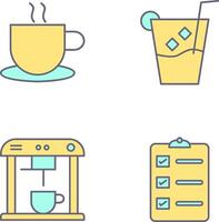 hot coffee and whiskey sour Icon vector