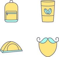 mochila y café icono vector