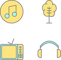 Music Player and Tree Icon vector