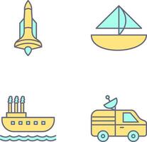 Rocket and Small Yacht Icon vector