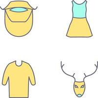 Beard and Moustache and Dress Icon vector