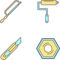 Hacksaw and Paint Roller Icon vector