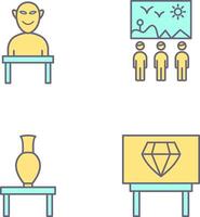 Human Sculpture and Viewing Icon vector