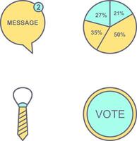 Message Bubbles and Pie Chart Icon vector