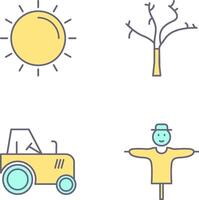 Sun and Tree Icon vector