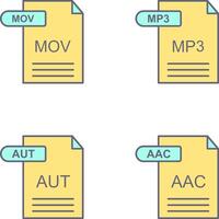 MOV and MP3 Icon vector