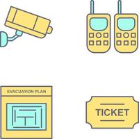 CCTV Camera and Walkie Talkie Icon vector