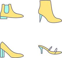 Men Boots and high heels Icon vector