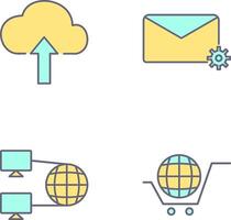 Upload to Cloud and Message Settings Icon vector