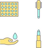 Colored Palette and Comb Icon vector