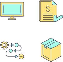 Monitor and Invoice Icon vector