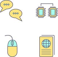 Conversation Bubbles and Processors Connected Icon vector