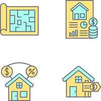 Blueprint and loan Icon vector