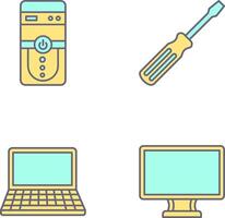 Cpu and Screw driver Icon vector