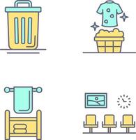 Trash Can and Laundary Icon vector