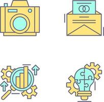 Photo Camera and Invitation Card Icon vector