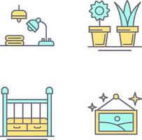 Lamps and House Plants Icon vector