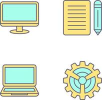 Monitor and Note Icon vector