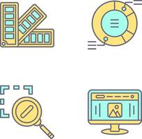 Pie Chart and Pantone Icon vector