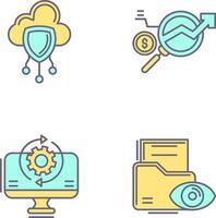 Data Protection and Data Research Icon vector