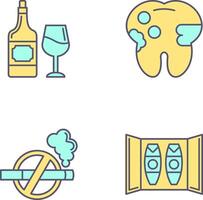 vino y caries icono vector