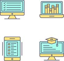 Online Checklist and Online Library Icon vector