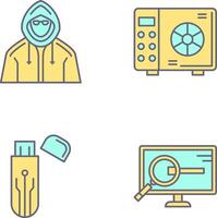 Safe Box and Hacker Icon vector