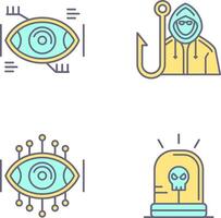 Eye Recongnition and Phishing Icon vector