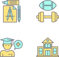 Study Tools and Sport Faculty Icon vector