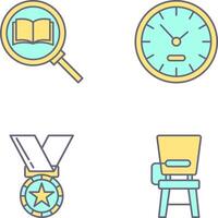 Search and ClockSnack and Money Icon vector