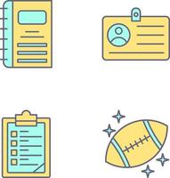 Notebook and CardSnack and Money Icon vector