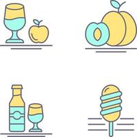 Healthy and Apricot Icon vector