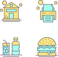 House and Printer Icon vector