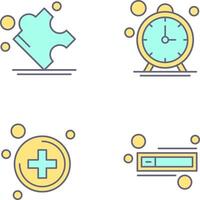 Puzzle and Stop Watch Icon vector