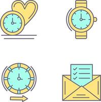 amor y muñeca reloj icono vector