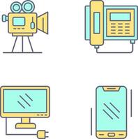 Movie camera and Telephone Icon vector