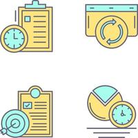 Time Management and Refresh Icon vector