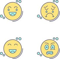 Loughing and Unhappy Icon vector