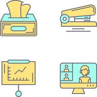 Tissue Box and Stapler Icon vector