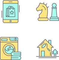 Online Shopping and Chess Piece Icon vector