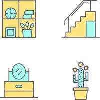 Bookshelf and Stairs Icon vector