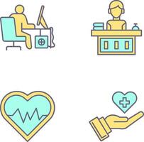 Computer Worker and Office Reception Icon vector