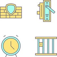 Firewall and Door Handle Icon vector