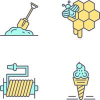 Digging and Honeycomb Icon vector