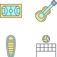 fútbol americano y guitarra icono vector